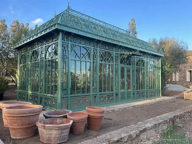 Victorian style glass garden greenhouse